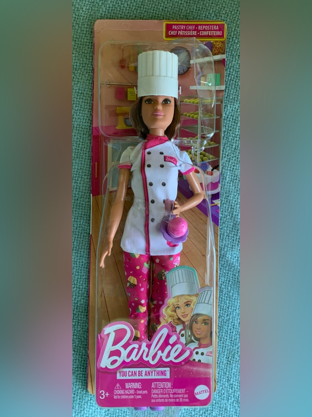 Barbie Pastry Chef Doll White Pink Chef Outfit NIB NRFB